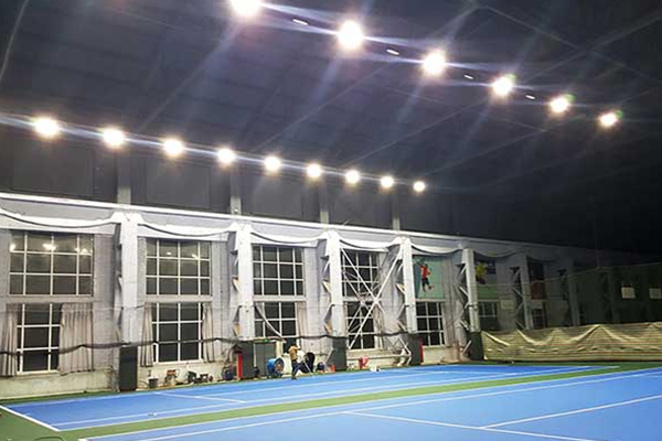 天津市北辰区某网球场中心橡胶地面施工案例
